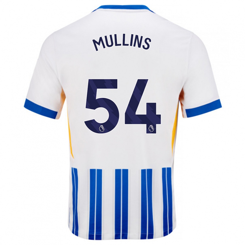 Kinderen Jamie Mullins #54 Wit Blauwe Krijtstrepen Thuisshirt Thuistenue 2024/25 T-Shirt