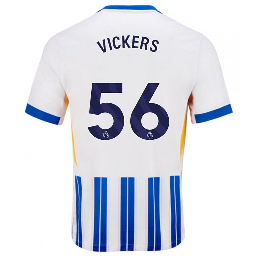 Kinderen Caylan Vickers #56 Wit Blauwe Krijtstrepen Thuisshirt Thuistenue 2024/25 T-Shirt