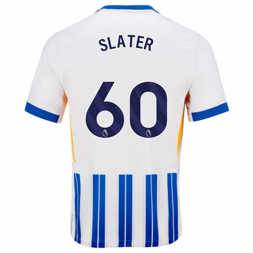 Kinderen Jacob Slater #60 Wit Blauwe Krijtstrepen Thuisshirt Thuistenue 2024/25 T-Shirt