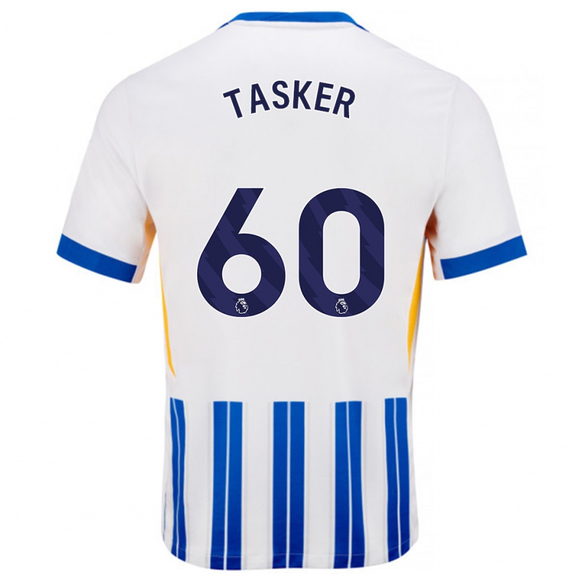 Kinderen Charlie Tasker #60 Wit Blauwe Krijtstrepen Thuisshirt Thuistenue 2024/25 T-Shirt