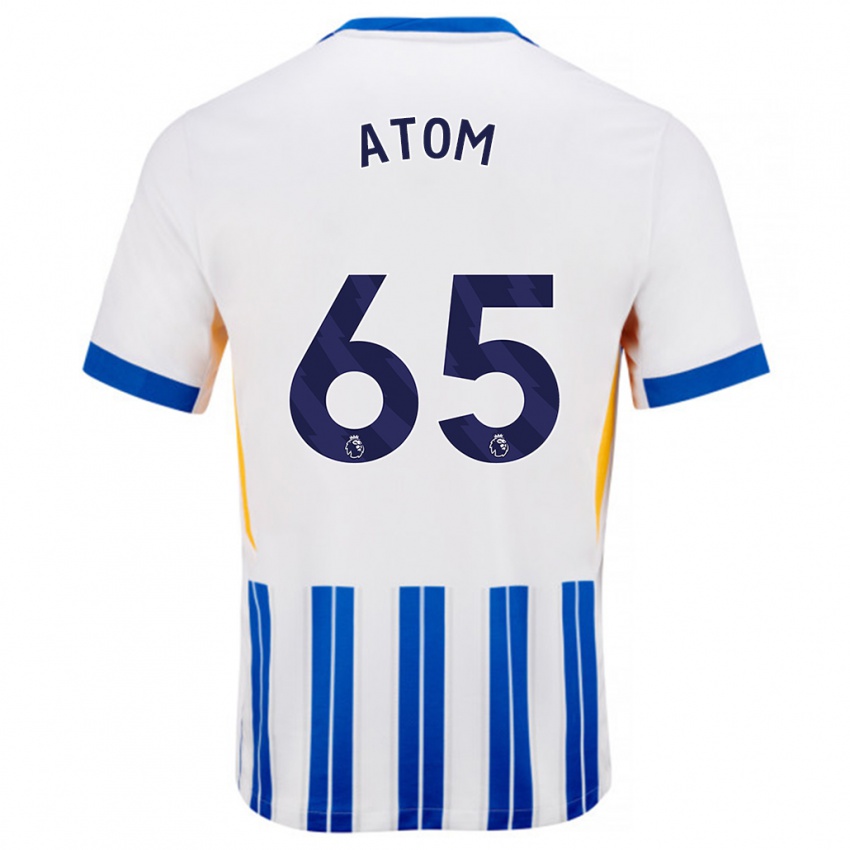 Kinderen Noel Atom #65 Wit Blauwe Krijtstrepen Thuisshirt Thuistenue 2024/25 T-Shirt