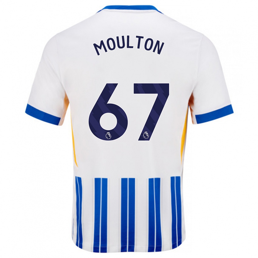 Kinderen Remeiro Moulton #67 Wit Blauwe Krijtstrepen Thuisshirt Thuistenue 2024/25 T-Shirt