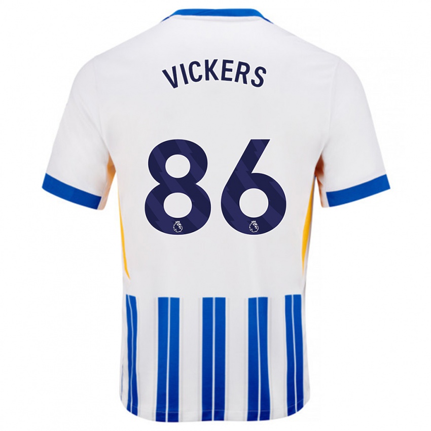 Kinderen Jacob Vickers #86 Wit Blauwe Krijtstrepen Thuisshirt Thuistenue 2024/25 T-Shirt