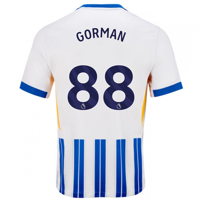 Kinderen Ronnie Gorman #88 Wit Blauwe Krijtstrepen Thuisshirt Thuistenue 2024/25 T-Shirt