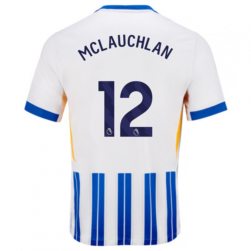 Kinderen Rachel Mclauchlan #12 Wit Blauwe Krijtstrepen Thuisshirt Thuistenue 2024/25 T-Shirt