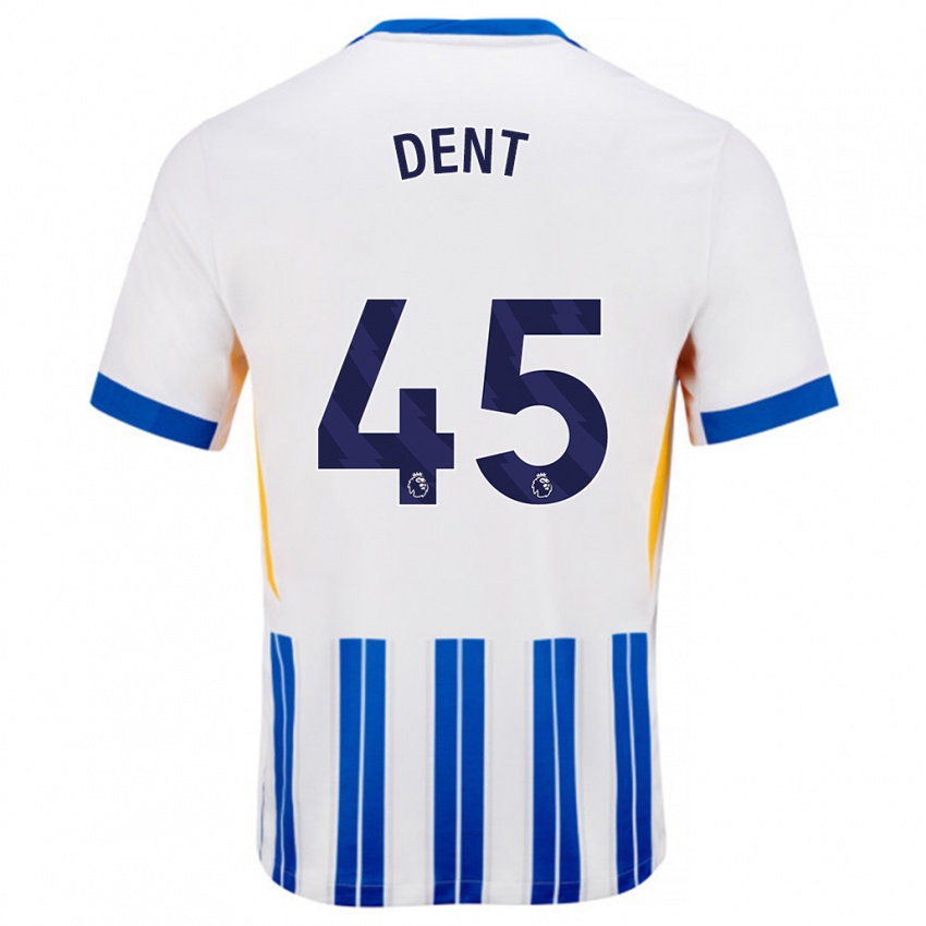 Kinderen Lily Dent #45 Wit Blauwe Krijtstrepen Thuisshirt Thuistenue 2024/25 T-Shirt