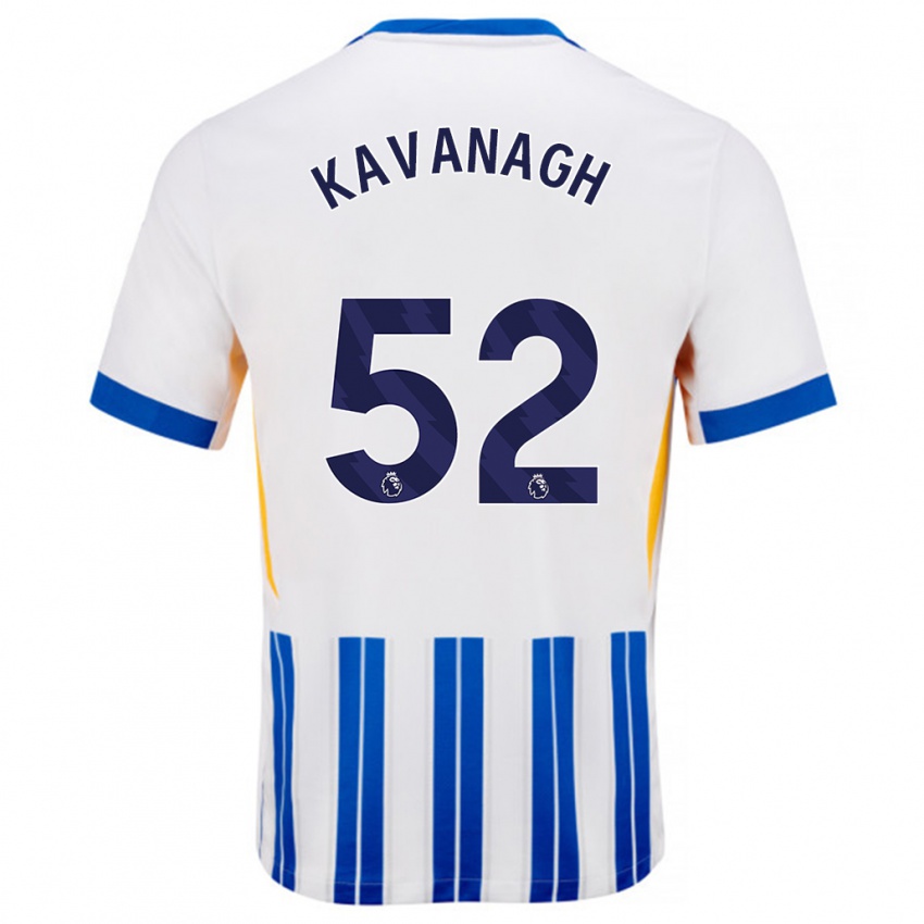 Kinderen Leigh Kavanagh #52 Wit Blauwe Krijtstrepen Thuisshirt Thuistenue 2024/25 T-Shirt