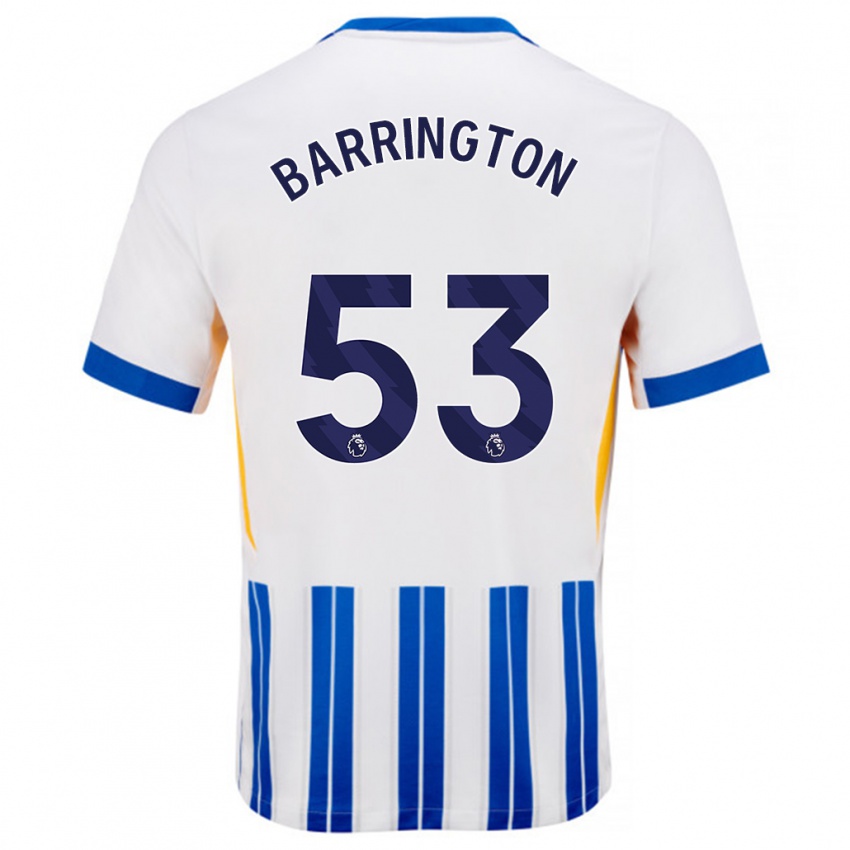 Kinderen Luca Barrington #53 Wit Blauwe Krijtstrepen Thuisshirt Thuistenue 2024/25 T-Shirt