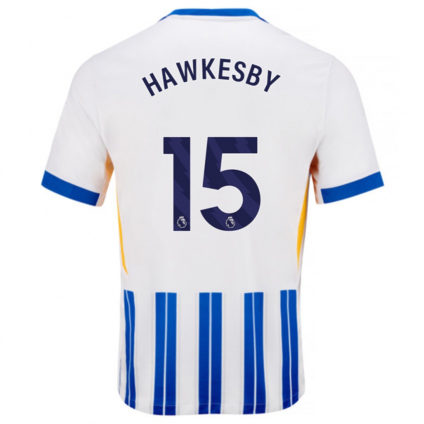 Kinderen Mackenzie Hawkesby #15 Wit Blauwe Krijtstrepen Thuisshirt Thuistenue 2024/25 T-Shirt