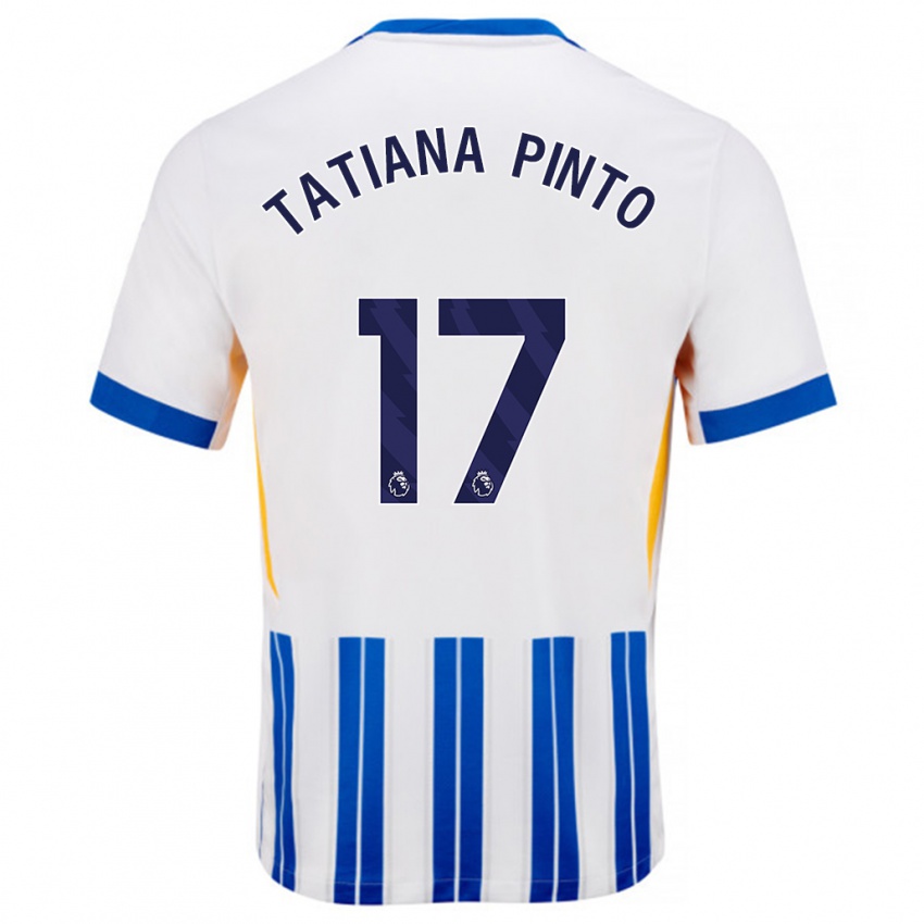 Kinderen Tatiana Vanessa Ferreira Pinto #17 Wit Blauwe Krijtstrepen Thuisshirt Thuistenue 2024/25 T-Shirt