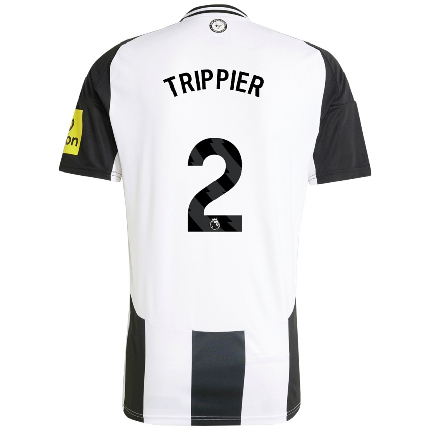 Kinderen Kieran Trippier #2 Wit Zwart Thuisshirt Thuistenue 2024/25 T-Shirt