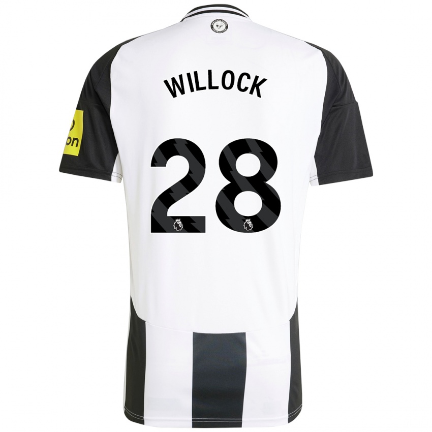 Kinderen Joe Willock #28 Wit Zwart Thuisshirt Thuistenue 2024/25 T-Shirt