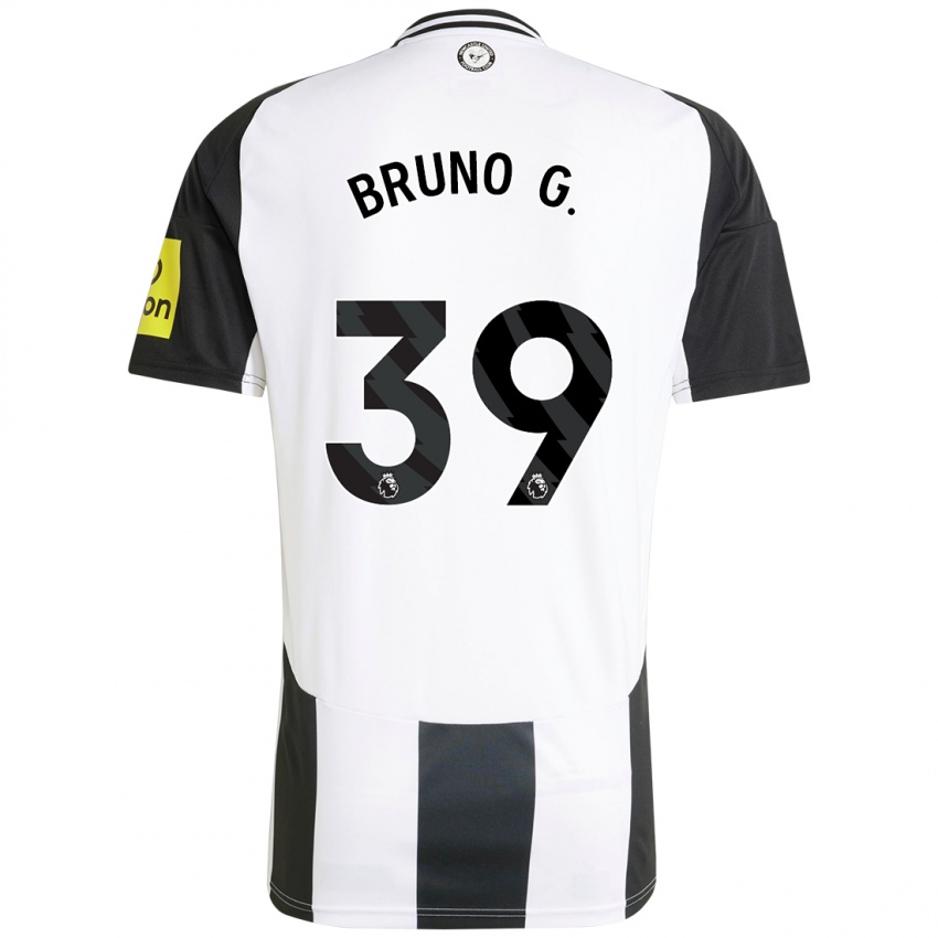 Kinderen Bruno Guimaraes #39 Wit Zwart Thuisshirt Thuistenue 2024/25 T-Shirt