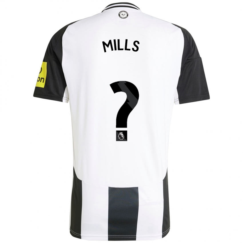 Kinderen Michael Mills #0 Wit Zwart Thuisshirt Thuistenue 2024/25 T-Shirt