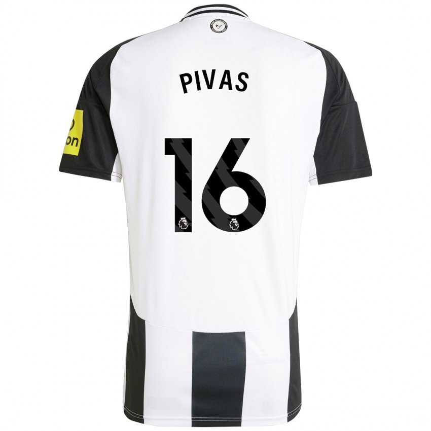 Kinderen Miodrag Pivas #16 Wit Zwart Thuisshirt Thuistenue 2024/25 T-Shirt