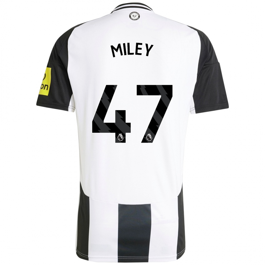 Kinderen Jamie Miley #47 Wit Zwart Thuisshirt Thuistenue 2024/25 T-Shirt