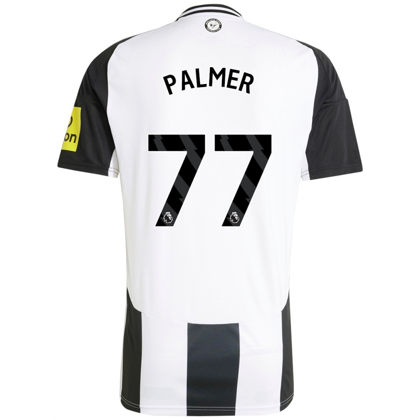 Kinderen Darren Palmer #77 Wit Zwart Thuisshirt Thuistenue 2024/25 T-Shirt