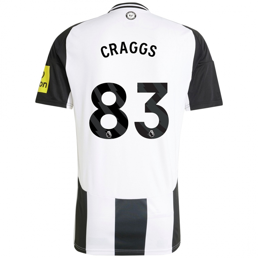 Kinderen Luke Craggs #83 Wit Zwart Thuisshirt Thuistenue 2024/25 T-Shirt