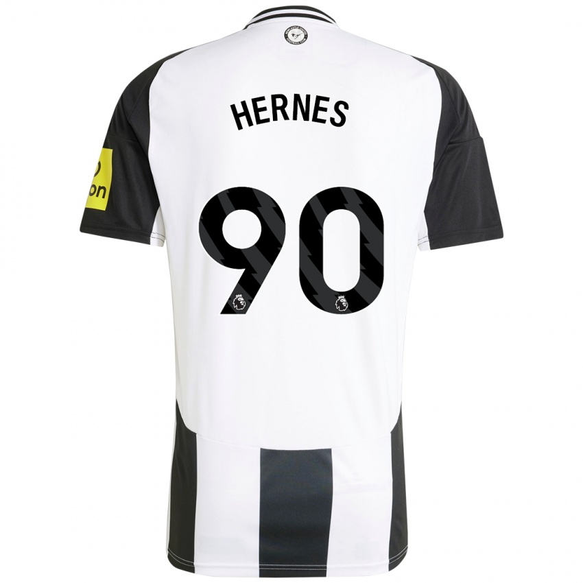 Kinderen Travis Hernes #90 Wit Zwart Thuisshirt Thuistenue 2024/25 T-Shirt