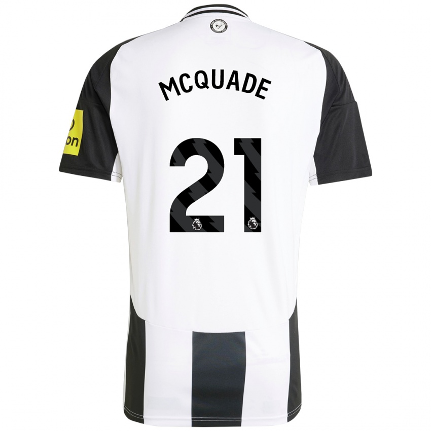 Kinderen Jasmine Mcquade #21 Wit Zwart Thuisshirt Thuistenue 2024/25 T-Shirt