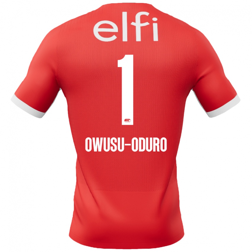 Kinderen Rome Jayden Owusu-Oduro #1 Rood Wit Thuisshirt Thuistenue 2024/25 T-Shirt