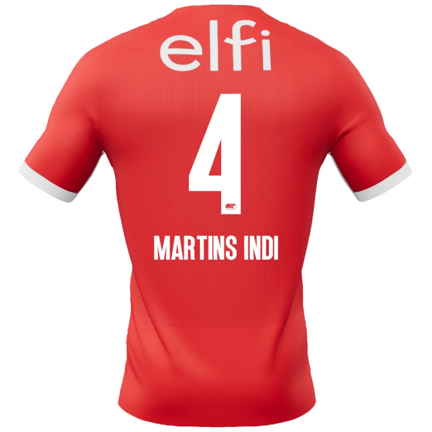 Kinderen Bruno Martins Indi #4 Rood Wit Thuisshirt Thuistenue 2024/25 T-Shirt