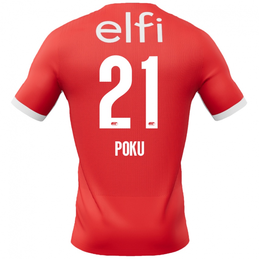 Kinderen Ernest Poku #21 Rood Wit Thuisshirt Thuistenue 2024/25 T-Shirt