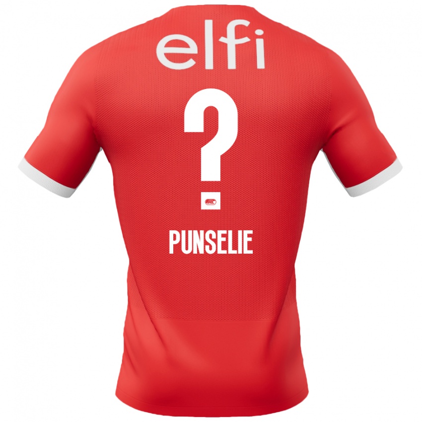 Kinderen Ezra Punselie #0 Rood Wit Thuisshirt Thuistenue 2024/25 T-Shirt