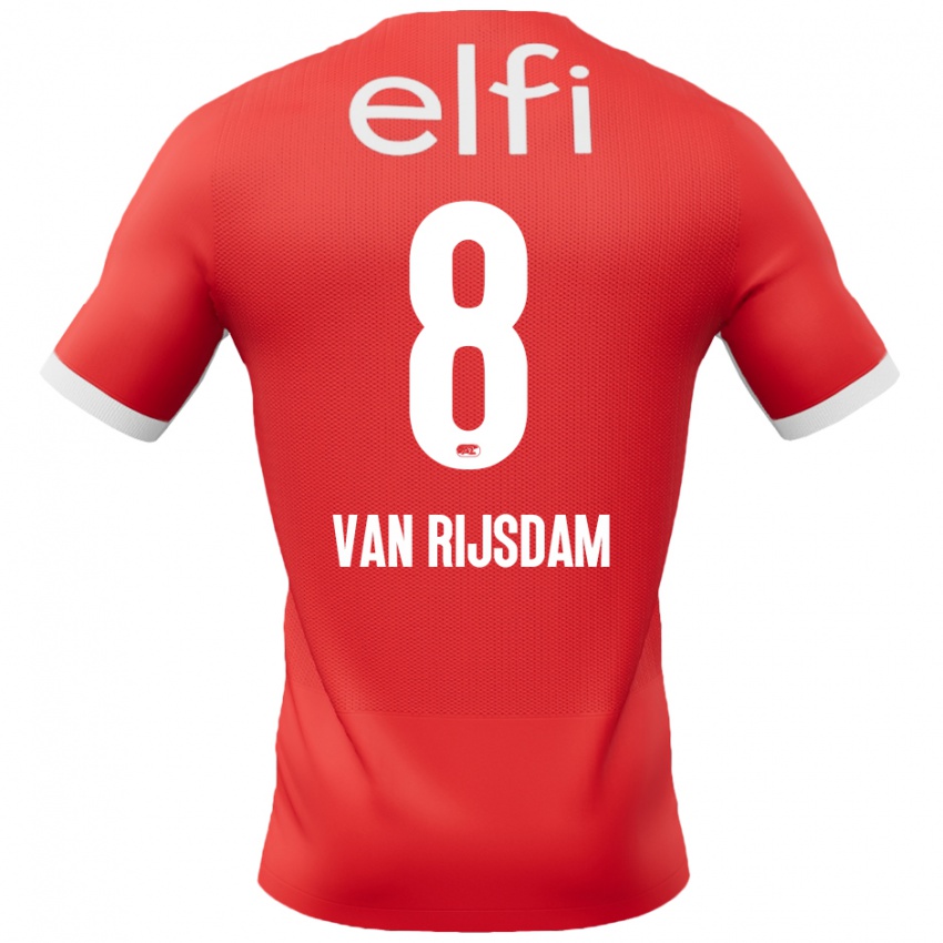 Kinderen Julian Van Rijsdam #8 Rood Wit Thuisshirt Thuistenue 2024/25 T-Shirt