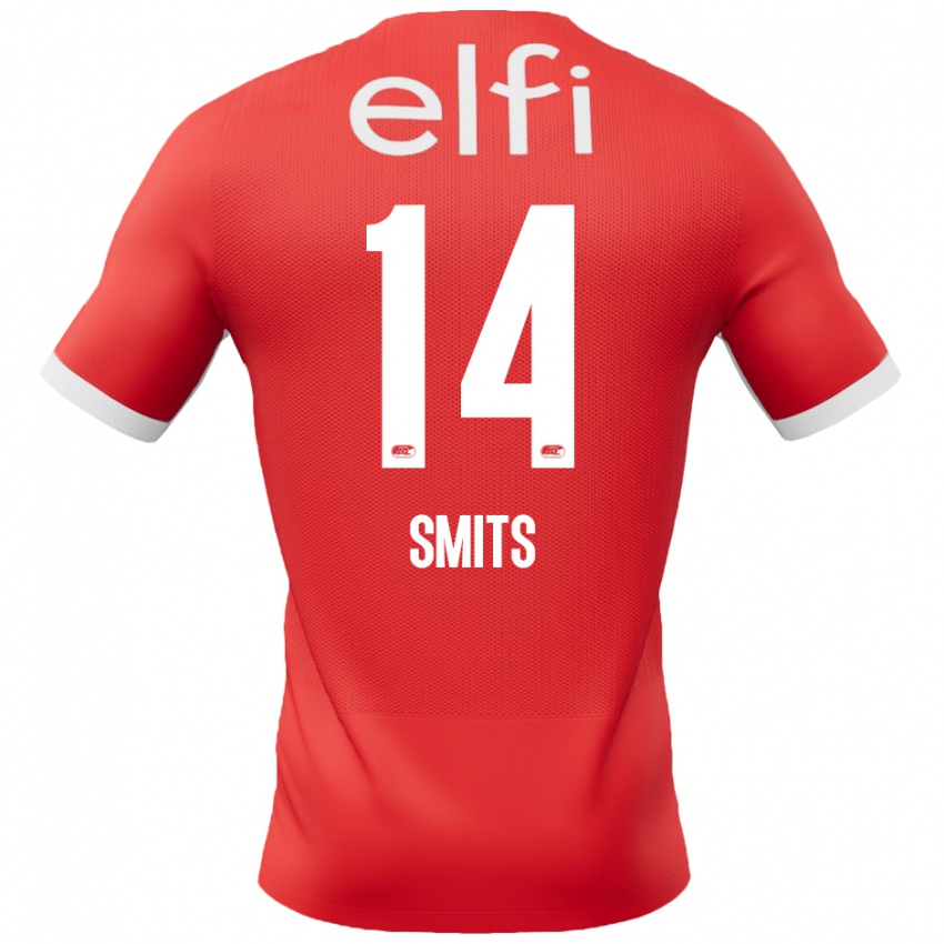 Kinderen Anthony Smits #14 Rood Wit Thuisshirt Thuistenue 2024/25 T-Shirt