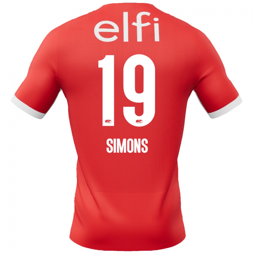 Kinderen Saviola Simons #19 Rood Wit Thuisshirt Thuistenue 2024/25 T-Shirt