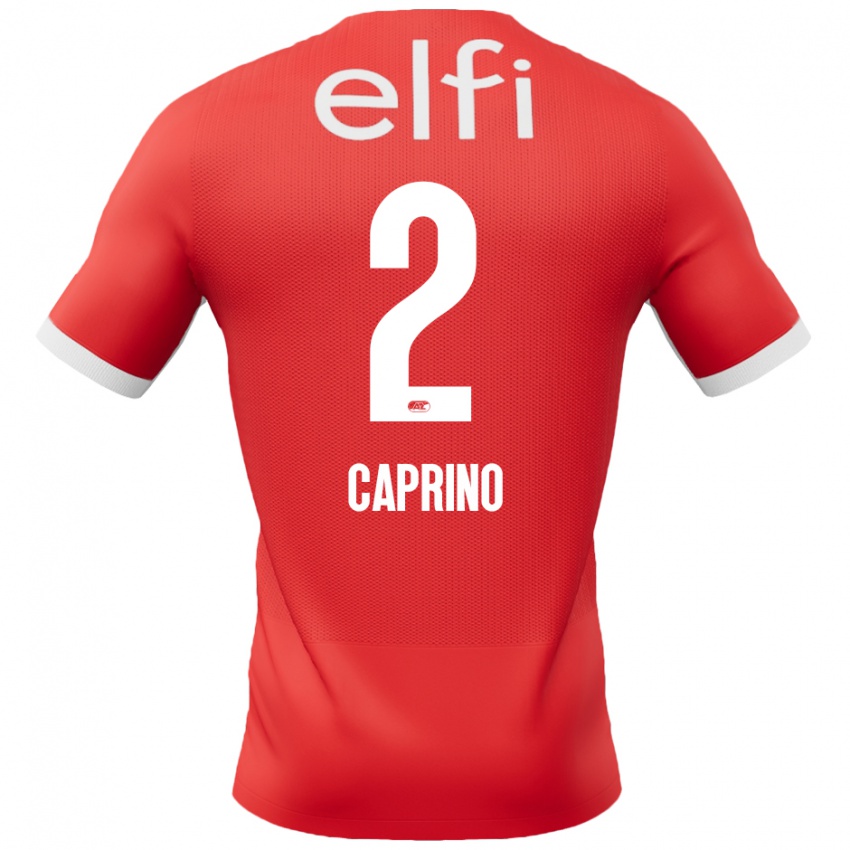 Kinderen Ginia Caprino #2 Rood Wit Thuisshirt Thuistenue 2024/25 T-Shirt