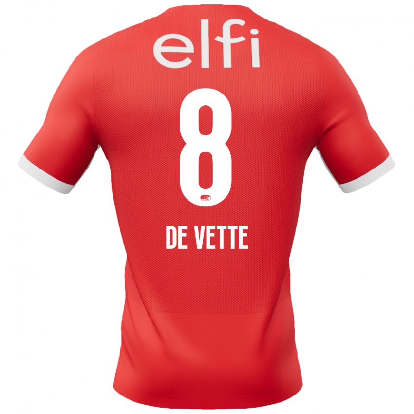 Kinderen Manique De Vette #8 Rood Wit Thuisshirt Thuistenue 2024/25 T-Shirt