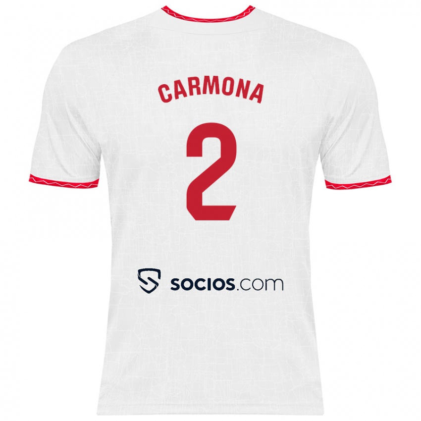 Kinderen José Ángel Carmona #2 Wit Rood Thuisshirt Thuistenue 2024/25 T-Shirt