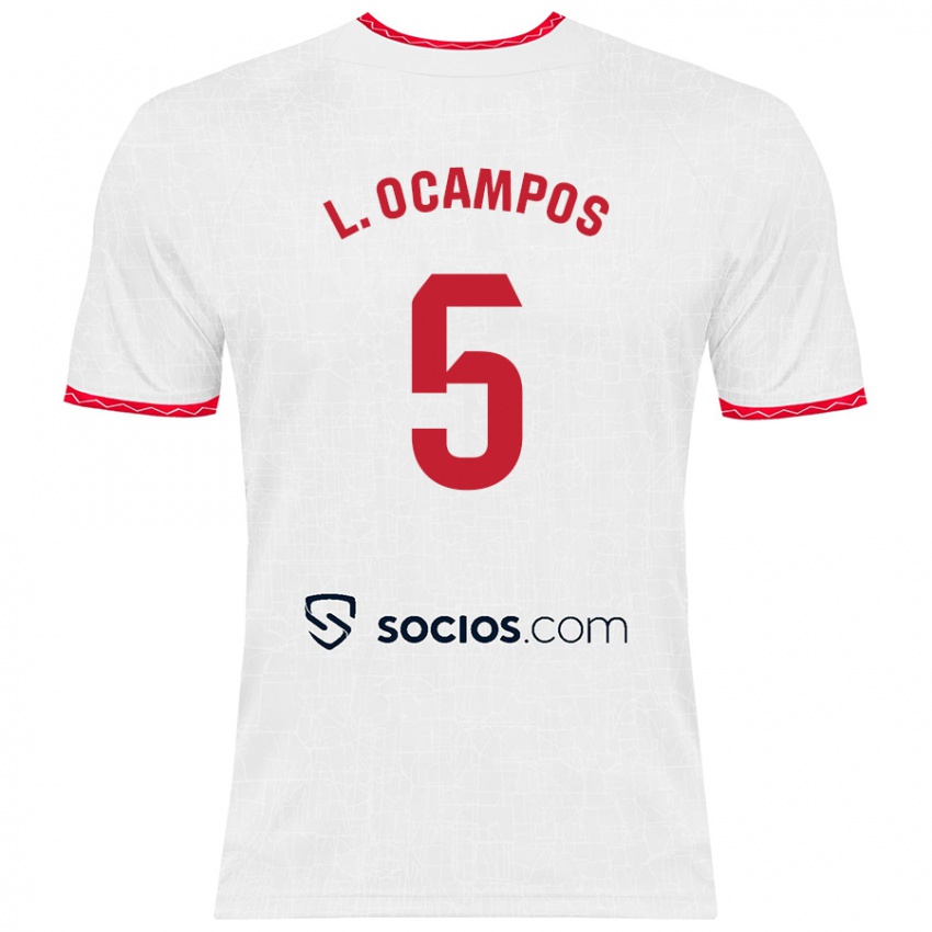 Kinderen Lucas Ocampos #5 Wit Rood Thuisshirt Thuistenue 2024/25 T-Shirt