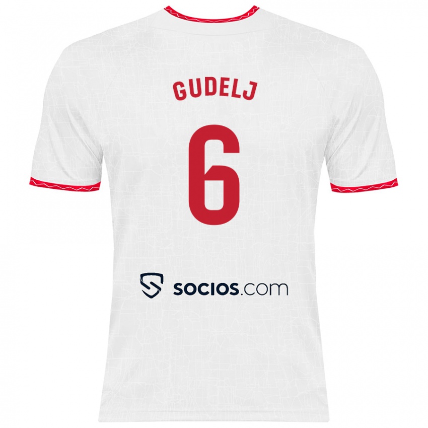 Kinderen Nemanja Gudelj #6 Wit Rood Thuisshirt Thuistenue 2024/25 T-Shirt