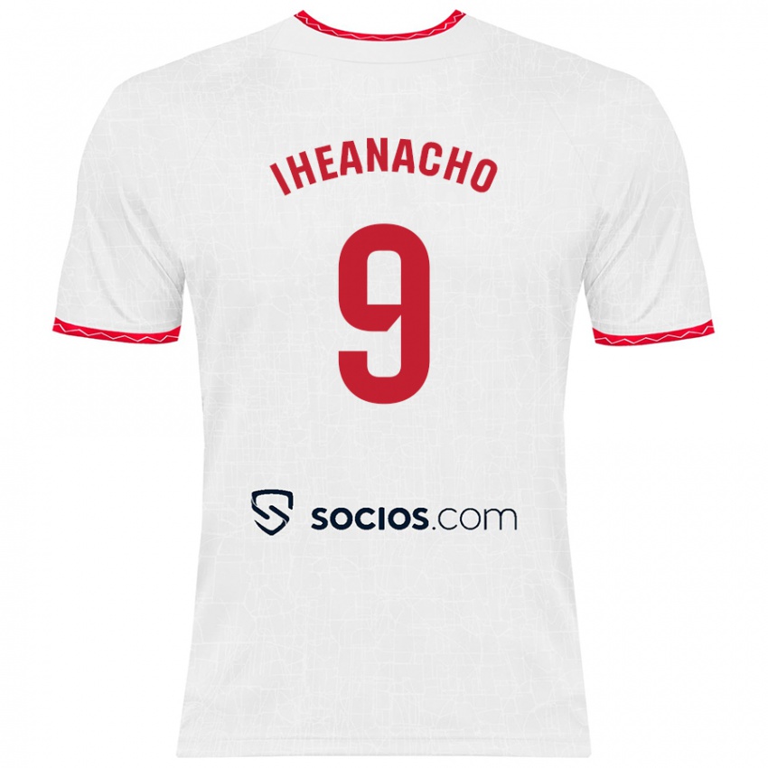 Kinderen Kelechi Iheanacho #9 Wit Rood Thuisshirt Thuistenue 2024/25 T-Shirt