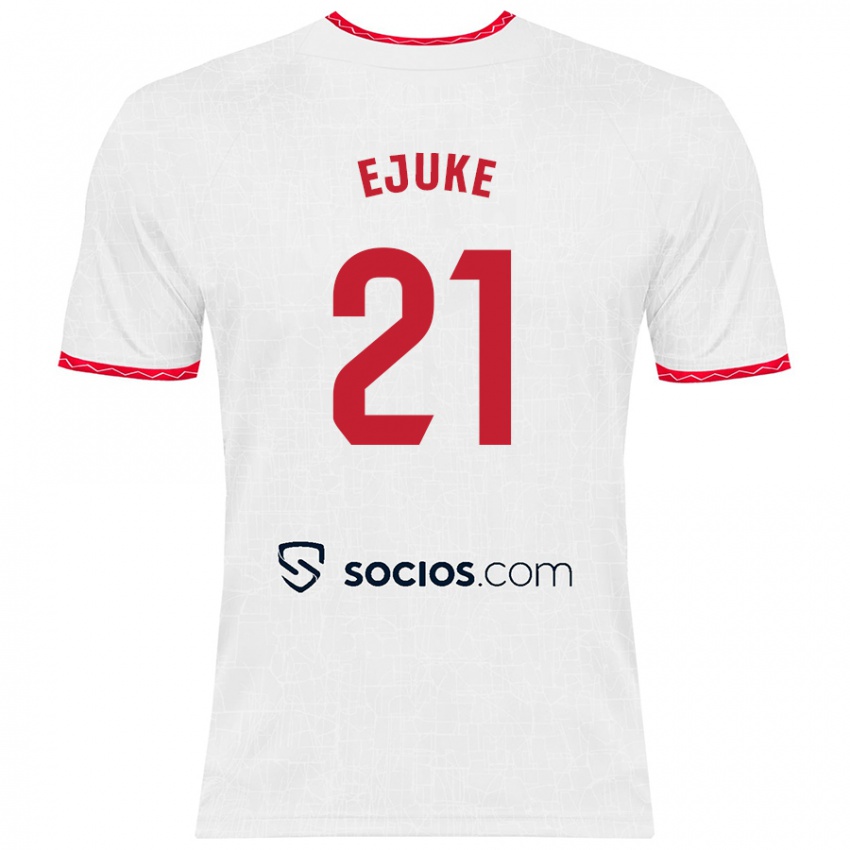 Kinderen Chidera Ejuke #21 Wit Rood Thuisshirt Thuistenue 2024/25 T-Shirt