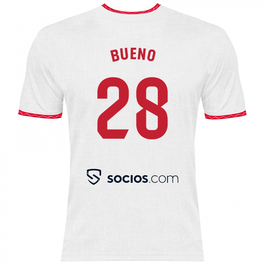 Kinderen Manu Bueno #28 Wit Rood Thuisshirt Thuistenue 2024/25 T-Shirt