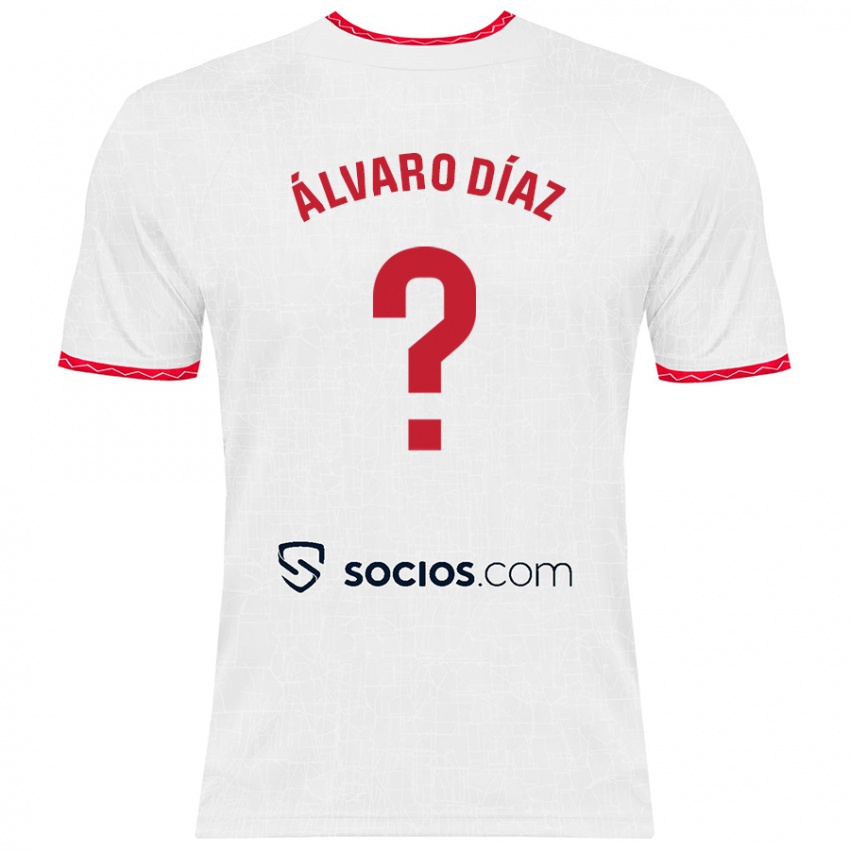 Kinderen Álvaro Díaz #0 Wit Rood Thuisshirt Thuistenue 2024/25 T-Shirt