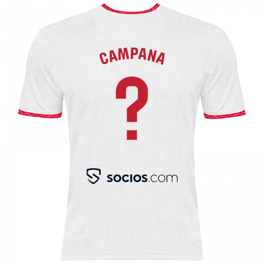 Kinderen Massimo Campana #0 Wit Rood Thuisshirt Thuistenue 2024/25 T-Shirt