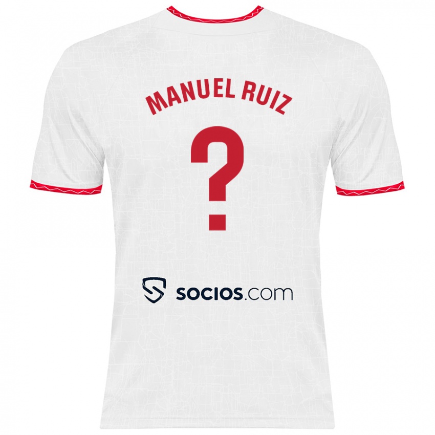 Kinderen José Manuel Ruiz #0 Wit Rood Thuisshirt Thuistenue 2024/25 T-Shirt