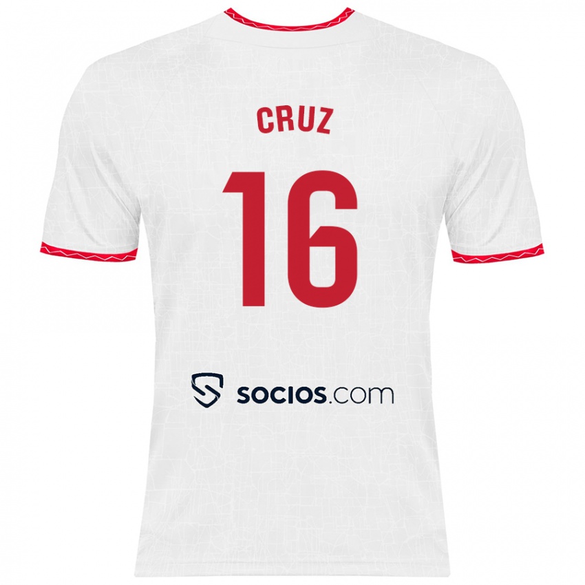 Kinderen Jesús Cruz #16 Wit Rood Thuisshirt Thuistenue 2024/25 T-Shirt