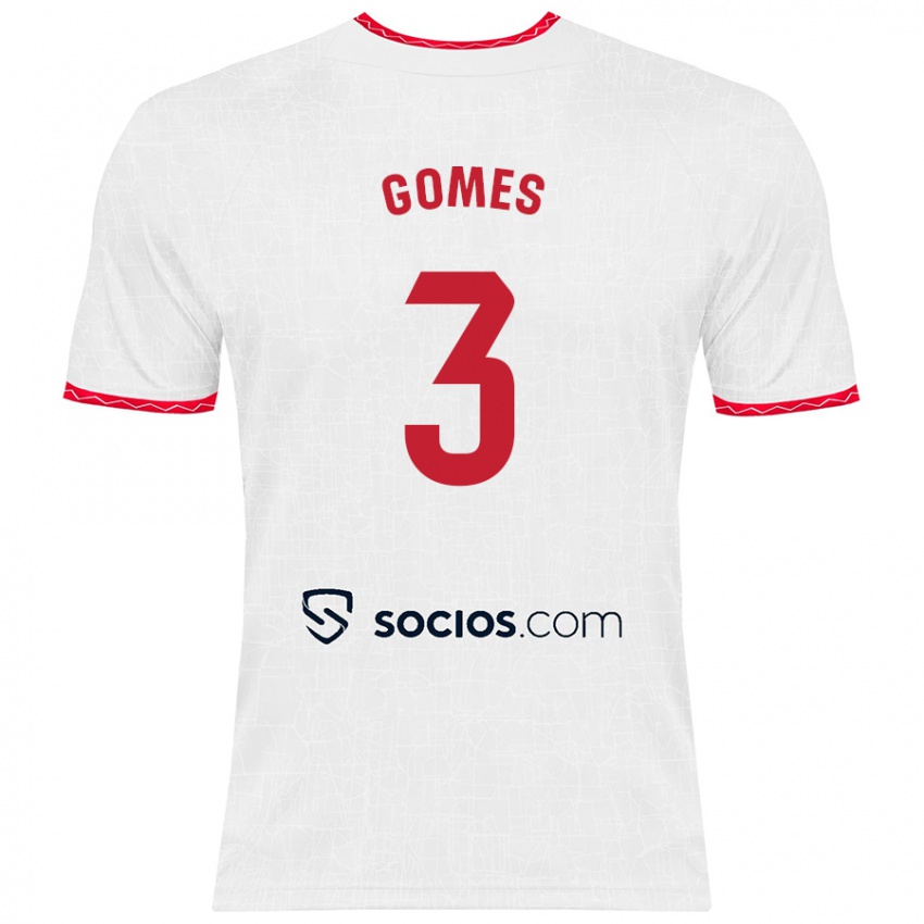 Kinderen Diana Gomes #3 Wit Rood Thuisshirt Thuistenue 2024/25 T-Shirt