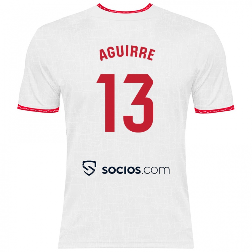 Kinderen Yolanda Aguirre #13 Wit Rood Thuisshirt Thuistenue 2024/25 T-Shirt