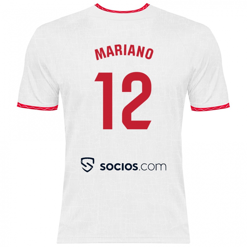 Kinderen Mariano Diaz #12 Wit Rood Thuisshirt Thuistenue 2024/25 T-Shirt