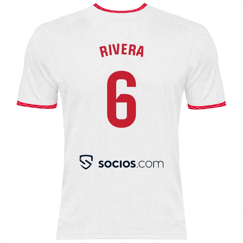 Kinderen Pablo Rivera #6 Wit Rood Thuisshirt Thuistenue 2024/25 T-Shirt