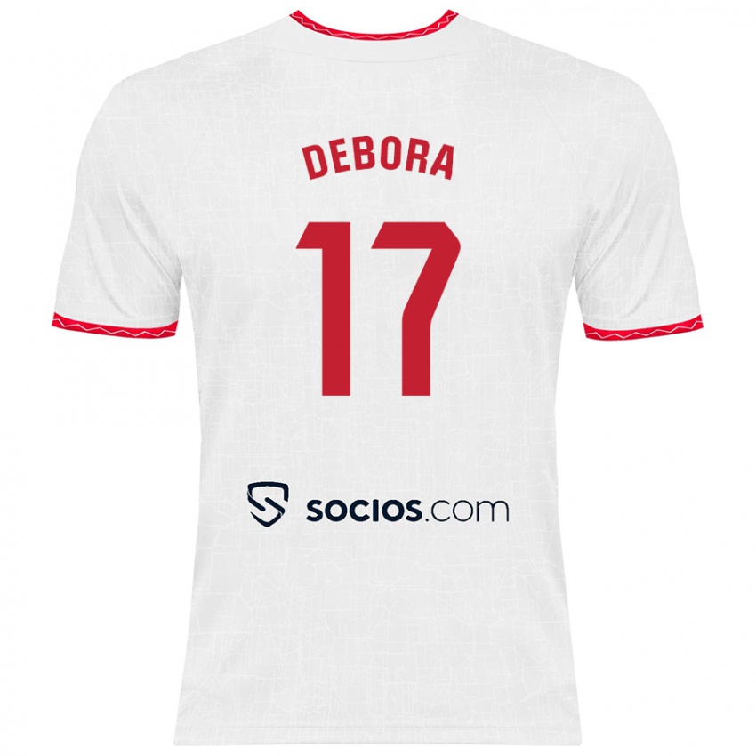 Kinderen Débora García Mateo #17 Wit Rood Thuisshirt Thuistenue 2024/25 T-Shirt