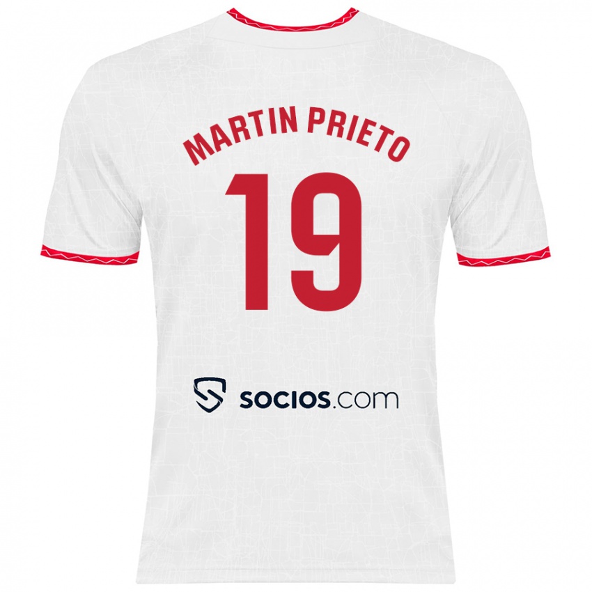 Kinderen Cristina Martín-Prieto Gutiérrez #19 Wit Rood Thuisshirt Thuistenue 2024/25 T-Shirt