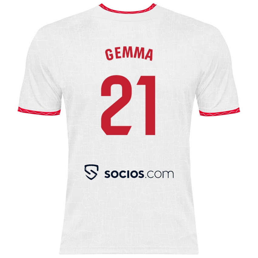 Kinderen Gemma Gili Giner #21 Wit Rood Thuisshirt Thuistenue 2024/25 T-Shirt